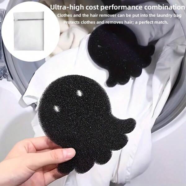 2 Pieces Reusable, Anti-Tangling Cleaning, Laundry Adhesive, Washing Machine Lint Sponge, Multi-Functional Portable Clothing De-Fluffing Device, Non-Electric Brush, For Removing Pet Hair, Cleaning Supplies