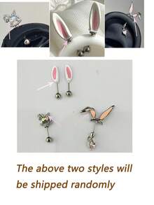 1 Pendiente de diamante rosa, pendiente colgante de conejo, zanahoria, gato y pez, pendiente de diamante de moda y temperamento femenino