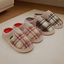 Autumn/Winter Plush Slip-On Slippers, Warm Indoor Couple House Slippers With Non-Slip Sole Insulation,Galentines,Puppy,Carnival,Party Decorations,Shoe,Spring Summer Picks,Brides Maid Gifts,Room,Bedroom Deccor,Bedroom Deccor,Beach,Travel,For Men,For Women,Vacation - Multicolor - View 4