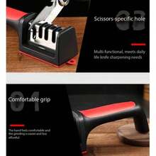 1pc Multi-Functional 4-Stage Knife Sharpener, Professional Kitchen Sharpening Stone Tool, Metal & Plastic,Quick Sharpening Tool With Anti-Slip Base, Accessories And Tools For Kitchen Knives, No Electricity Or Battery Needed, With Electroplated Tungsten Carbide & Ceramic Stones,Easy To Hang, Kitchen Supplies, Suitable For Kitchen Knives