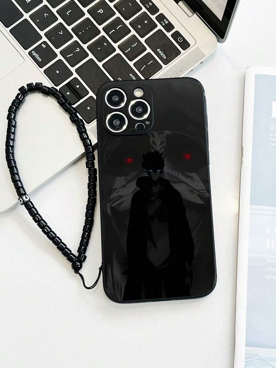 1 个黑色 TPU 深色动漫元素图案防震全覆盖手机壳和 1 个黑色串珠腕带，兼容 /Android/OPPO 手机，例如 16 Pro Max、Galaxy A51 4G、Galaxy A52、Galaxy S23 Ultra、Galaxy A13 4G、Galaxy S22 Ultra、OPPO A54、Galaxy A54、Galaxy A04E、Galaxy A34、Galaxy S25 Ultra 5G、Redmi Note 13、Galaxy A14、Galaxy A32 4G - 彩色 - 查看 1