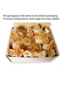 10 Pcs Citrine Yellow Crystal Rough Stone Natural Purple Gemstone Block Bulk Asymmetrical Small Raw Rock For Tumbling Crystal DIY Jewelry Making Rolling Ornaments Fish Tank Aquarium Terrarium Vase Filler Festival Gift For Girl Woman 1 Pc/5 Pcs/10 Pcs - Yellow - View 5