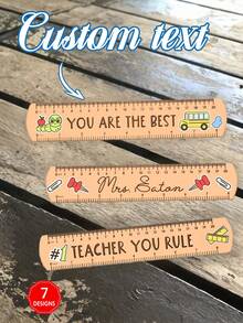 School Is Starting! Customized Wooden Children's Triangular Rulers, Teacher's Vector Graphics, Customized Name Triangular Rulers. On The First Day Of School, School Supplies, Children's Gifts, Unicorn Patterns, Rocket Patterns, Hot Air Balloon Patterns, Wooden Rulers, Suitable For Boys And Girls, Essential School Supplies., School Supplies,Back To School