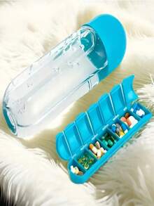 Dispensador de medicamentos de 1/2 peças, dispositivo anticontaminação para uso doméstico, removedor de comprimidos portátil para idosos, abridor de comprimidos, removedor de comprimidos com caixa de comprimidos, abridor de blister, adequado para cuidados com as unhas e pacientes com artrite (cor aleatória)