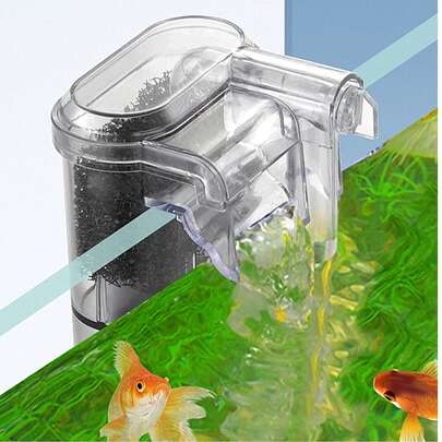 三合一鱼缸过滤器，瀑布式壁挂装置，小型鱼缸增氧循环泵，一体式设计，USB通用接口，自动循环过滤，增加微型鱼缸氧气含量，专用壁挂式，无需安装