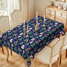 1pc Christmas Snowman, Tree, Candy, Santa Hat Digital Print Tablecloth, Rectangular Durable Polyester Fabric, Suitable For Home, Kitchen, Garden, Holiday Parties, Weddings, Restaurants And Banquet Decorations, Christmas Holiday Decor - Multicolor - View 14