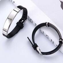 Customized Bracelet - Fashionable Stainless Steel Bracelet For Teens, Birthday/Graduation Gift, Personalized Engraved Name Cuff Bracelet, Adjustable, Unique Creative Gift For Boys And Girls, Graduation Gift, Everyday Wear,Back To School Fashion - Multicolor - View 7