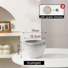 Chậu hoa gốm có khay, phong cách hiện đại tối giản cho cây xanh - Nhiều màu - Xem 12