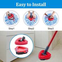 Mop Heads Replacements For O-Cedar RinseClean 2-Tank Spin Mop, Mop Replace Head For O Cedar, Spin Mop Heads For Ocedar Includes 3 Pack Mop Refills, 2 Upgrade Scrub Brush, 1 Mop Base For O-Cedar Mop - 適用於 Ocedar 沖洗清潔 2 罐 - 查看 5