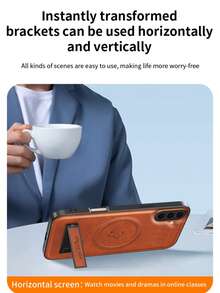 新品上市（手机支架保护壳）豪华防护手机壳，带防尘孔和加厚边缘，兼容三星 Galaxy S24 Ultra/S24 Plus/S24/S23 Ultra/S23 Plus/S23/S22 Ultra/S22 Plus/S22/S21 Ultra/S21 Plus/S21 FE/S23 FE/S20 Ultra/S20 Plus/S20 FE，防水防震防摔防刮。 - 棕色 - 查看 5