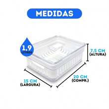 Organizador de Geladeira 3,8 Litros Cesto Com Tampa Multiuso Alimentos Verduras e Vegetais - Transparente - Visão 9