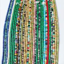 4x2mm Natural Gemstone Howlite Agate Quartz Jasper Cylinder Tube Beads Handmade DIY Women Bracelet Necklace Loose Spacer Beads For Jewelry Making DIY Accessories - Multicolor - View 4