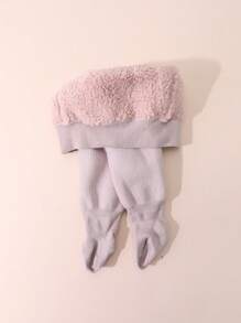 1 pieza Mallas térmicas forradas de felpa gruesa para niños, leggings resistentes y versátiles para uso en invierno por debajo de 5°C