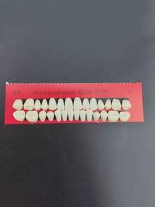1 件全套丙烯酸树脂假牙，合成聚合物全牙，23 种 A2 色丙烯酸牙齿 + 下颌牙科材料，可用于替换、DIY 或万圣节服装 - 彩色 - 查看 11