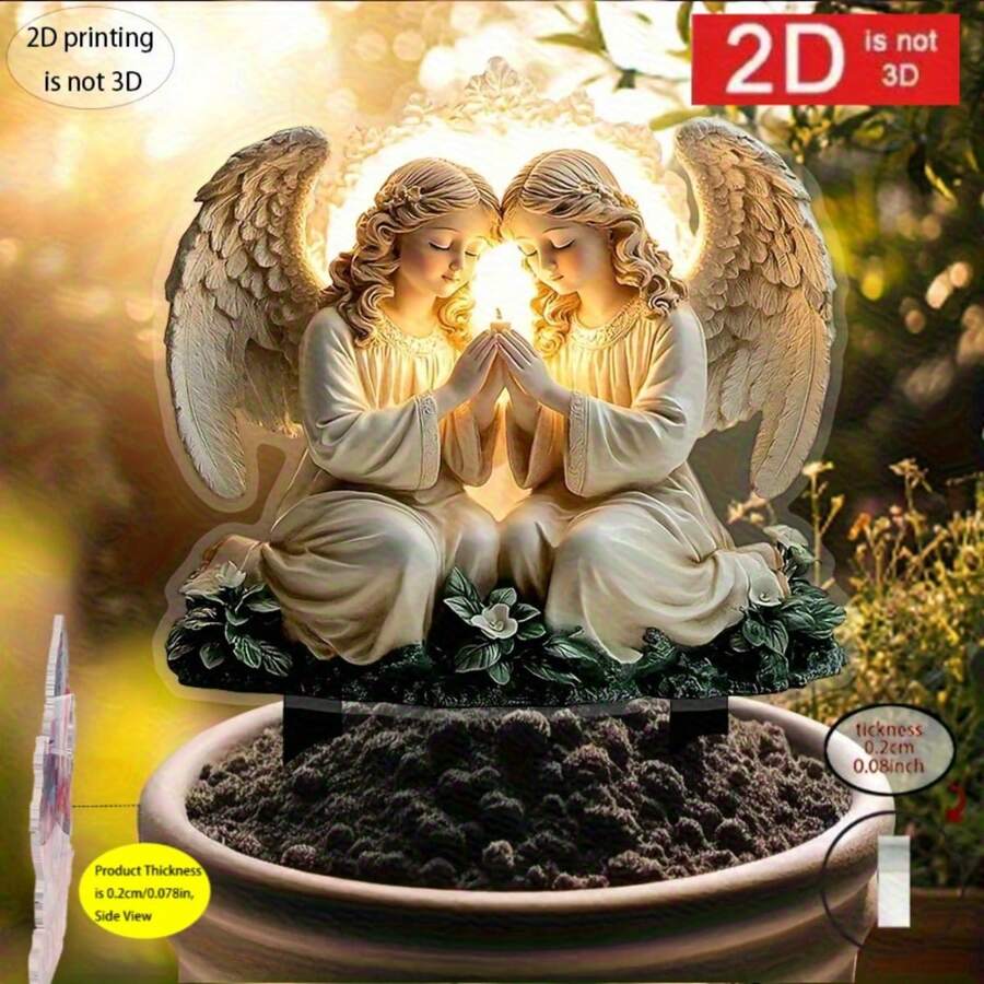 2D Flat 1pc Inspirational Garden Sign, Acrylic Material, Weather-Resistant, Suitable For Flower Beds, Lawns, Yards And Patios, Great For Seasonal And Floral Decor, Outdoor Art Decoration - Multicolor - View 1