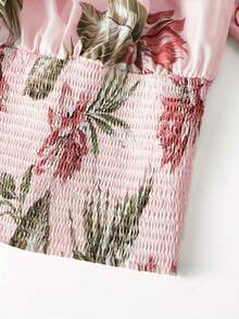 Áo nữ trễ vai, kiểu dáng thanh lịch, đơn giản, họa tiết hoa, thích hợp cho kỳ nghỉ, đi làm, dã ngoại, tụ họp, sân bay, tiệc cưới mùa hè, tiệc mùa xuân. - Hồng - Xem 4