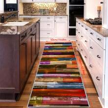 1pc Colorful Wood Grain Kitchen Floor Mat, Bathroom Floor Mat, Indoor Restaurant Floor Mat, Outdoor Carpet, Anti-Slip Bathroom Decoration Bath Mat, Floor Toilet Bath Mat, Home Floor Mat