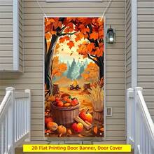 1pc Thanksgiving Autumn Countryside Landscape Design - Pumpkin, Apple, And Fallen Leaf Patterns, Indoor And Outdoor Hanging Decoration, Suitable For Front Doors, Parties, Weddings, Birthdays, Family Autumn Festivals, Festival Artworks, Durable Materials, Long Lasting Decorative Signs, Party Decoration