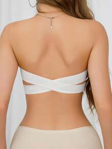 Solid Seamless Push Up Bra Strapless Side Closure Wireless Bandeau Top - Sexy Comfy Push Up Bra - Breathable Fabric - For Women - Perfect For Special Occasions & Casual Attire - Ideal Gift For Her - 白色 - 查看 6