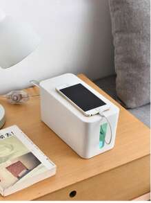 大型线缆管理盒，可隐藏电源插座和桌面线缆 - 电视/电话/电脑线缆整理盒，适用于家庭/办公室