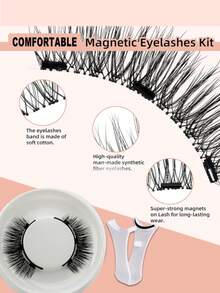 2 paires de cils magnétiques doux améliorés, cils magnétiques réutilisables avec applicateur, set de cils magnétiques sans colle, faciles à appliquer et à retirer. 1 paire peut créer un effet d'agrandissement des yeux, et l'autre paire peut obtenir un effet d'allongement des yeux. Ces cils sont sans colle, pas besoin de démaquillant.