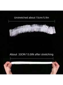 每包100/200/300/400/500个透明一次性免洗浴帽，防水弹力浴帽，加厚，大号，高弹力浴帽，用于沐浴和护发，旅行时携带方便 - 彩色 - 查看 6