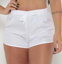 Conjunto de Academia Feminino: Camiseta DRY FIT + SHORT TACTEL Esporte Blusa Treino Perfeito Tecido Premium - Azul e Short Tactel Branco - Visão 4