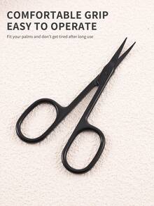 4pcs/3pcs/2pcs/1pc Professional Stainless Steel Curved Tip Precision Scissors, Multi-Functional Beauty Scissors For Trimming Facial Hair, Eyebrows, Eyelashes, Beard, Nose Hair, Ear Hair, Suitable For Men And Women,Makeup,Cheap,Room Decor,Vanity,Travel,Bedroom,Makeup Accessories