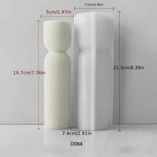 Striped Pillar Candle Silicone Mold DIY Cylinder Stone Plaster Decor Craft Tool - White - View 4
