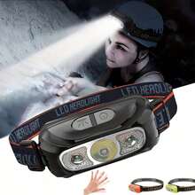 USB Rechargeable LED Headlamp - Portable, Motion Activated Flashlight, Suitable For Hiking, Camping And Emergency Work - Black - View 3