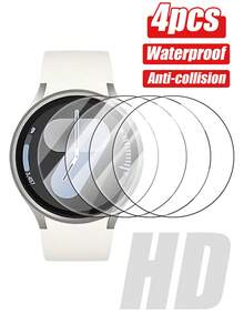 MSRI 4片裝，適用於 Galaxy Watch5 Pro 45mm/Watch4 Watch6/Galaxy Watch4 5 Pro 6 Classic 40mm 44mm 43mm 47mm，高清晰度全覆蓋鋼化玻璃，高硬度－防摔，友善設計兼容所有保護殼，防刮、防水、防指紋 - 無色 - 查看 1