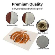 4 Stücke Thanksgiving Kürbis Hitze Isolierung Tischsets, beige Vase Untersetzer, Kaffeetassen Matten, waschbar, leicht zu reinigen, abwischbar, rutschfest, hitzebeständig, geeignet für Raumdekoration, Esszimmerdekoration, Heimdekoration, Partydekoration, geeignet für Feiertage, Partys, Zusammenkünfte, Geburtstage, Hochzeiten, Geschenke, Abendessen, Outdoor, Picknicks.