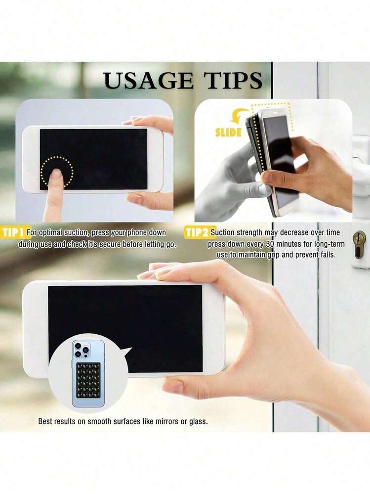 10个装硅胶吸盘手机壳支架，Octobuddy粘性手机支架（使用前请彻底清洁表面，并确保其干燥平整。粘贴后请等待30分钟，待粘合剂完全固化。） - 彩色 - 查看 9