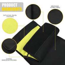 Sweat Waist Belt Heat Control Fiber Fabric Quickly Forms Heat Reflection And Heat Circulation To Promote Sweating And Sauna Body Shaping - Black - View 4