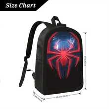 Spider Web 8 School Backpack - Red And Blue Pattern Lightweight Large Capacity Backpack, Adjustable Shoulder Straps, Zipper Closure, Suitable For Teenagers, College Students And Daily Use - Unisex, Student Gear, Bold Design, Quality Construction, Spacious Space, Youthful Fashion - Svart - Visa 6