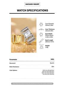 DAYAND NIGHT 2025 New Women's Quartz Watch – Luxurious Diamond Elegant Gold/Silver Fashion Wristwatch, Unique Design, Party Dress Accessory, Gift Box (Perfect For Valentine's Day, Anniversary & Birthday) - 彩色 - 查看 4