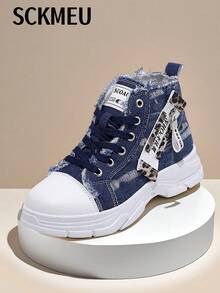 SCKMEU. 1 双多功能高帮休闲运动鞋，时尚舒适的户外运动运动鞋 - 深藍色 - 查看 4