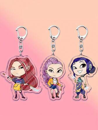 3/1 Piece -2D Flat Acrylic Keychain Double-Sided Cartoon Character Pendant, Cartoon Character Gift, Suitable For Fans, Birthday Gift, Keychain, Car Keychain And Packaging Decoration, Backpack And Interior Decoration, Perfect For Gamers And Collectors, Collectibles, Easy Design, Accessories, 2D Flat Halloween Accessories Teachers Day