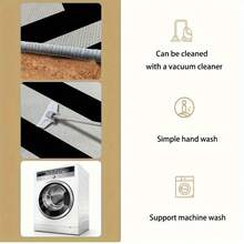 Velvet 850g/M² Velvet Retro Floral Indoor Floor Simple Light Luxury Carpet Makes Living Room Bedroom Full Of Fashion Velvet Fabric Bohemian Style Blue Base And Luxurious Gold Floral Frame Pattern Printed Carpet, With Anti-Slip Washing Backing, Stain-Resistant Durable Soft Large Area Carpet For Bedroom Living Room, Indoor And Outdoor Decorative Carpet - 彩色 - 查看 6