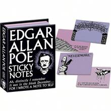 Edgar Allan Poe Sticky Notes 3.25 By 4.25 Booklet With Gothic Themed SelfSticking Individual Notes Inside - Midnight+Black - View 7