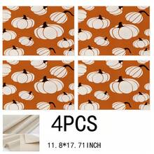 4 Stücke Thanksgiving Kürbis Hitze Isolierung Tischsets, beige Vase Untersetzer, Kaffeetassen Matten, waschbar, leicht zu reinigen, abwischbar, rutschfest, hitzebeständig, geeignet für Raumdekoration, Esszimmerdekoration, Heimdekoration, Partydekoration, geeignet für Feiertage, Partys, Zusammenkünfte, Geburtstage, Hochzeiten, Geschenke, Abendessen, Outdoor, Picknicks.