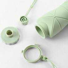 1 pieza Taza de agua plegable de silicona de gran capacidad, resistente a altas temperaturas, para uso al aire libre y viajes, con ligeros defectos