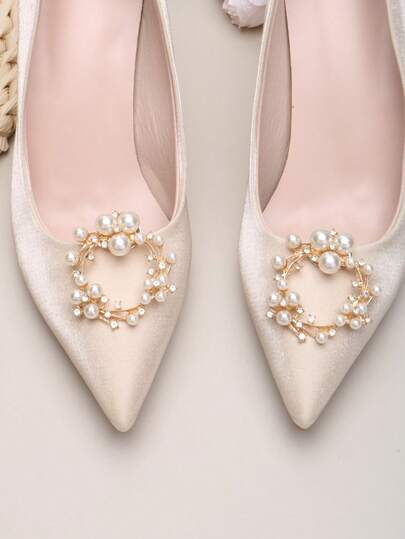 2 Adet Çıkarılabilir Kendin Yap Ayakkabı Aksesuarı, Yapay Elmas İnci Metal Kare ve Yuvarlak Toka Dekoru, Şık ve Zarif Ayakkabı Klipsleri, Yüksek Topuklu Ayakkabılar, Topuklu Ayakkabılar, Gelin Ayakkabıları İçin, Siyah/Beyaz/Kırmızı