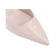 Women's Wedge Pump Heels Pointed Toe Rhinestone Buckle Double Strap High Heel Pumps Dress Shoes - 杏色 - 查看 4