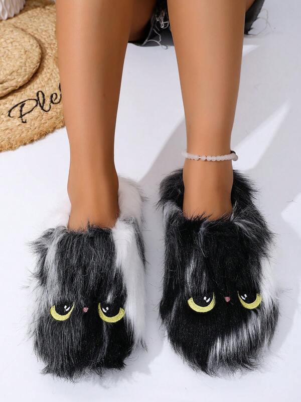 Women's Cute Cartoon Animal House Slippers, Quiet Anti-Slip Indoor Slippers For Autumn/Winter