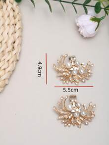 2件装可拆卸DIY鞋饰，金色羽毛翅膀造型水晶装饰鞋夹，时尚优雅，适用于高跟鞋、平底鞋、凉鞋、浅口鞋、婚鞋、约会鞋、婚礼鞋、办公鞋等。