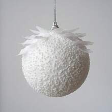 3pcs Christmas White Petal Ornament Balls, Christmas Atmosphere Decor, Foam Decorations For Christmas Tree - أبيض - مشاهدة 12