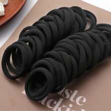 50PCS Black High - Elastic Hair Ties, Minimalist & Practical Hair Elastics That Don't Harm Hair, Basic Hair Ropes For Daily Hair Tying