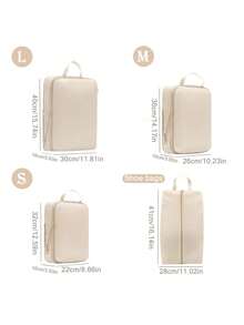 4 أكياس تخزين ضاغطة، مكعبات تنظيم السفر مع حقيبة للأحذية، قابلة للتوسيع وتوفر مساحة تخزين متقدمة - ضرورية للأمتعة والعودة إلى المدرسة