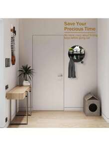 壁挂式钥匙架，带置物架和挂钩，邮件收纳架，圆形玄关钥匙架，乡村风格家居装饰 - 1 Pack - 查看 6